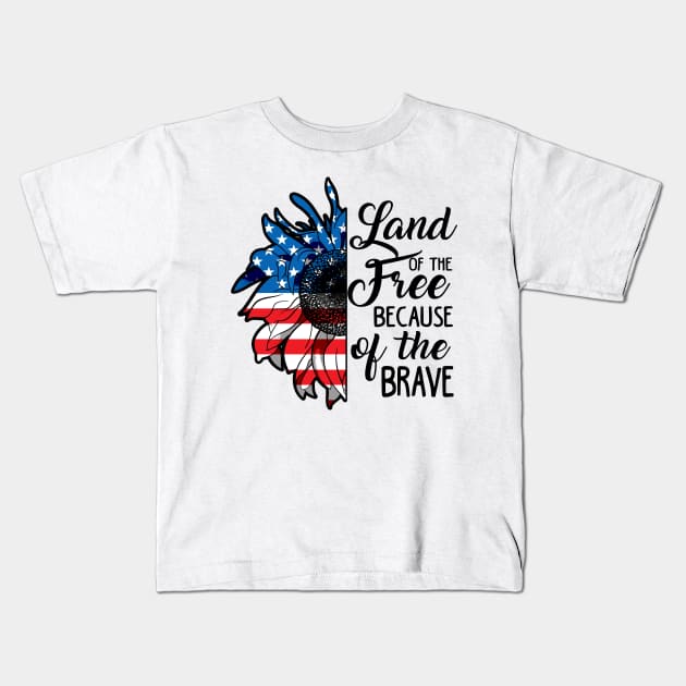 4th of July. Land of Free. Independence Day. Kids T-Shirt by KsuAnn